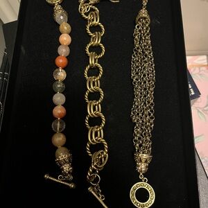 Heidi Daus Gold and Multicolor Bracelets Set